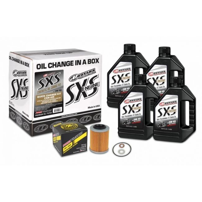 Maxima 90-469013-CA SXS Can-Am Oil Change Kit 5W-40 Full-Synthetic Maverick X3