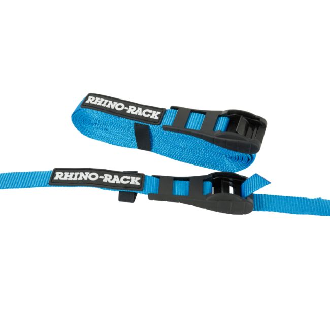Rhino-Rack Rapid Tie Down Straps w/Buckle Protector - 4.5m/15ft - Pair - Red