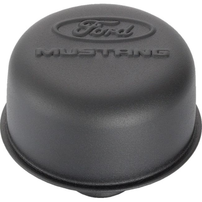 Ford Racing 302-221 Ford Mustang Logo Air Breather Cap: Black Crinkle Finish