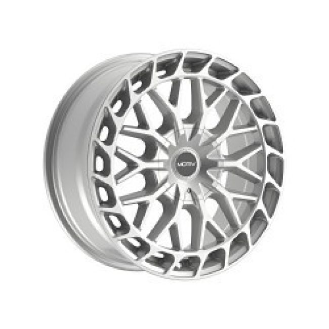 Motiv GLOSS SILVER BOLT ON COVER CAP WITH BLACK EMBLEM AND BRUSHED 