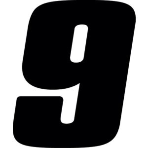 Hardline DD43B-9 Dirt Digits 3pk 4 in. - High Gloss Number 9 - Black