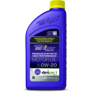 Royal Purple 06020 Premium Synthetic High Performance Multi-Grade 0W-20 Motor Oil - 1 Quart