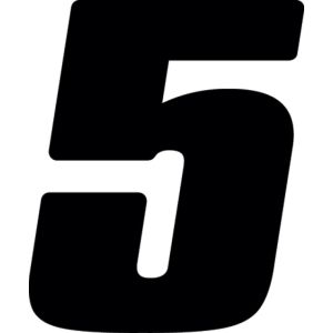 Hardline DD43B-5 Dirt Digits 3pk 4 in. - High Gloss Number 5 - Black
