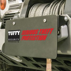 Tuffy Products 333-01 Tuffy Flipup License Plate Holder- Winch W/Hawse- Blk