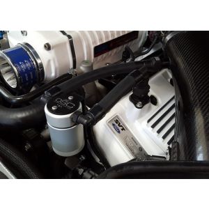 J&L 07-14 Ford Mustang GT500 Driver Side Oil Separator 3.0 - Clear Anodized