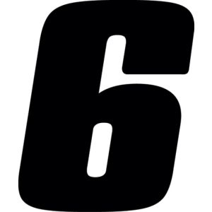 Hardline DD43B-6 Dirt Digits 3pk 4 in. - High Gloss Number 6 - Black