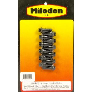 MILODON MIL84542 Header Bolt Kit - SBC 6pt. 3/8in x  1in