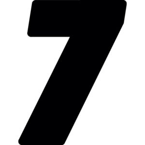 Hardline DD43B-7 Dirt Digits 3pk 4 in. - High Gloss Number 7 - Black