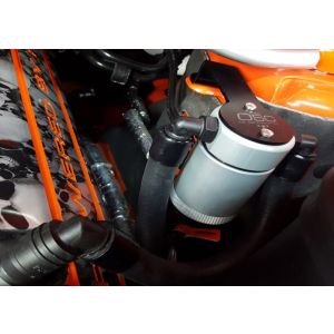J&L 11-17 Ford Mustang GT Driver Side Oil Separator 3.0 - Clear Anodized