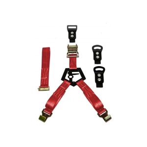N-Fab Bed Mounted Rapid Tire Strap Universal - Gloss Black - Red Strap