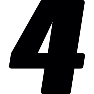 Hardline DD43B-4 Dirt Digits 3pk 4 in. - High Gloss Number 4 - Black