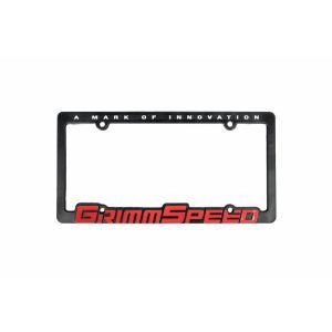 GrimmSpeed License Plate Frame - GrimmSpeed Red Text (Single)
