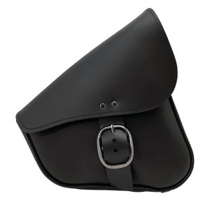 Willie & Max 59904-08 HD Sportsters, Custom Hard Tails Leather Swingarm Bag Dual Shock w/Blk Buckle - Black