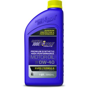 Royal Purple 06484 Premium Synthetic High Performance Euro Formula 0W-40 Motor Oil - 1 Quart