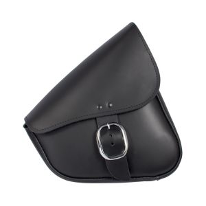 Willie & Max 59904-00 HD Sportsters, Custom Hard Tails Leather Swingarm Bag w/Chrome Buckle - Black