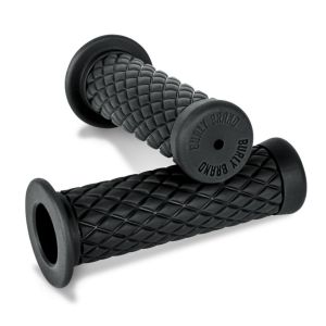 Burly Brand B16-1005 Rubber Diamondback Grips 1in - Black