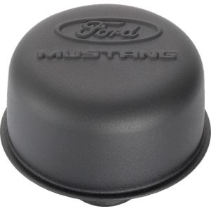 Ford Racing 302-221 Ford Mustang Logo Air Breather Cap: Black Crinkle Finish