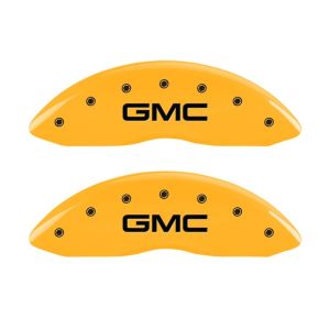 MGP 2 Caliper Covers Engraved Front GMC Yellow Finish Black Characters 2004 GMC Canyon