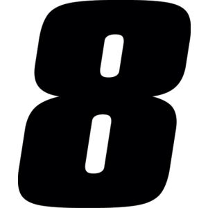 Hardline DD53B-8 Dirt Digits 3pk 5.5 in. - High Gloss Number 8 - Black