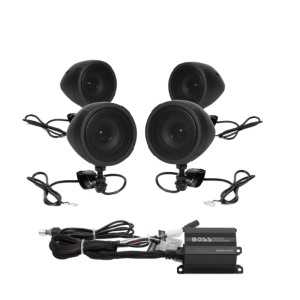 Boss Audio MCBK470B Systems Motorcycle Speaker Amplifier/ Bluetooth/ 3in Speakers 2 Pair- Black