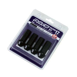 Rays W17RN12150BL58 17 Hex Racing Nut Set L58 Super Long Type 12x1.50 - Black Chromate (4 Pieces)