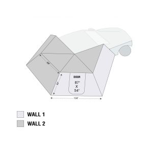 Overland Vehicle Systems Freestanding Passenger Nomadic 270 LT Awning Wall 1 Overland Vehicle Systems