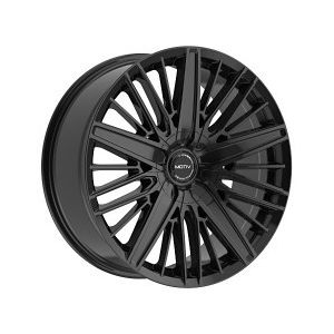 Motiv GLOSS BLACK BOLT ON COVER CAP WITH BLACK EMBLEM AND BRUSHED "MOTIV" LOGO FOR MOTIV 443