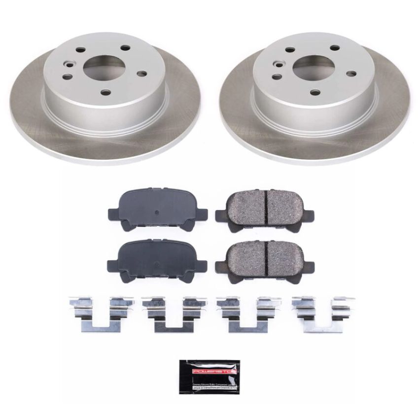 PowerStop SC2322 Semi-Coated Rotor and Low-Dust Ceramic Brake Pad Kit