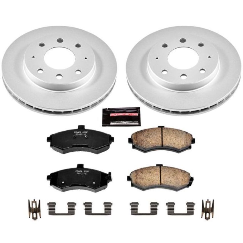 PowerStop CRK1093 Genuine Geomet Coated Rotor and Low-Dust Ceramic Brake Pad Kit