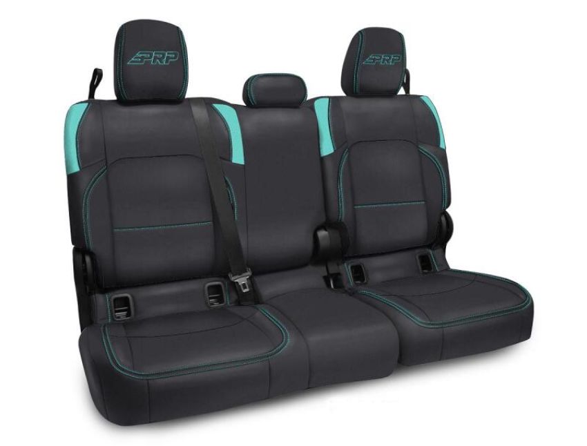 PRP Seats B055-09 PRP Jeep Wrangler JT Rear Bench Covers - with no Armrest - Black/Teal