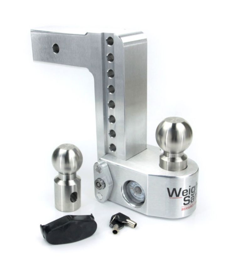 Weigh Safe 8in Drop Hitch w/Built-in Scale & 2.5in Shank (10K/18.5K GTWR) - Aluminum