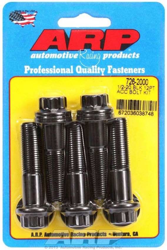 ARP 726-2000 1/2-20 x 2.000 12pt Hex Black Oxide Bolts (5/pkg)