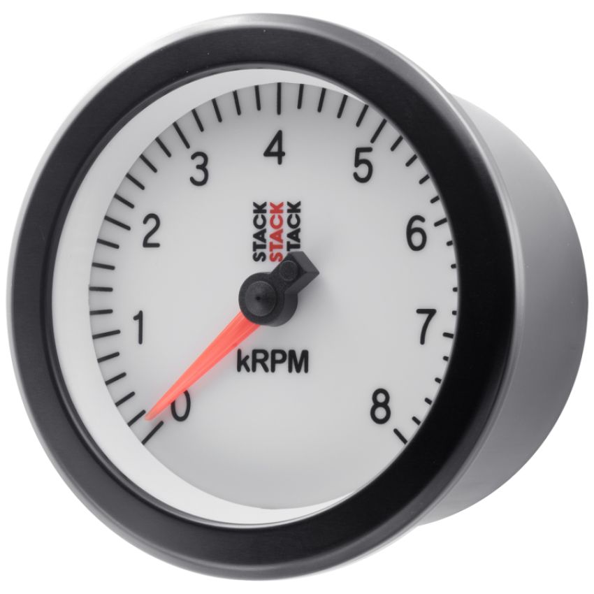 AutoMeter ST100-08W Stack Sport 88mm 0-8K RPM Tachometer - White