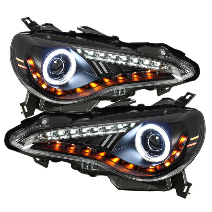 SPYDER 5075383 Projector Headlights - CCFL Halo - DRL LED - Black