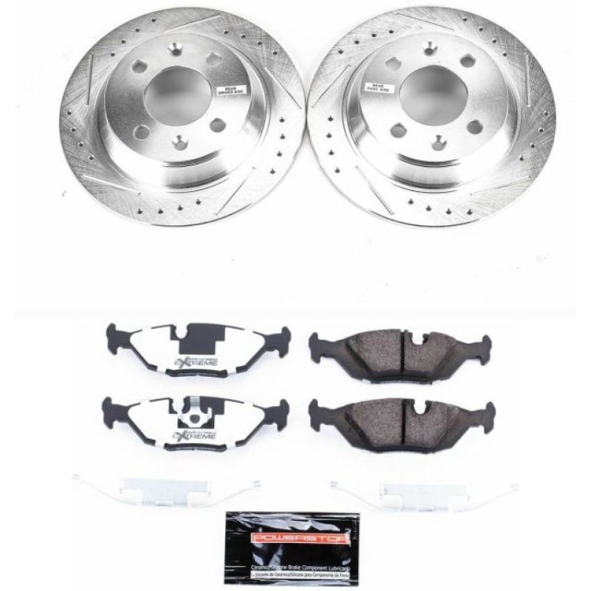 PowerStop K367-26 Z26 Street Performance Ceramic Brake Pad and Drilled & Slotted Rotor Kit
