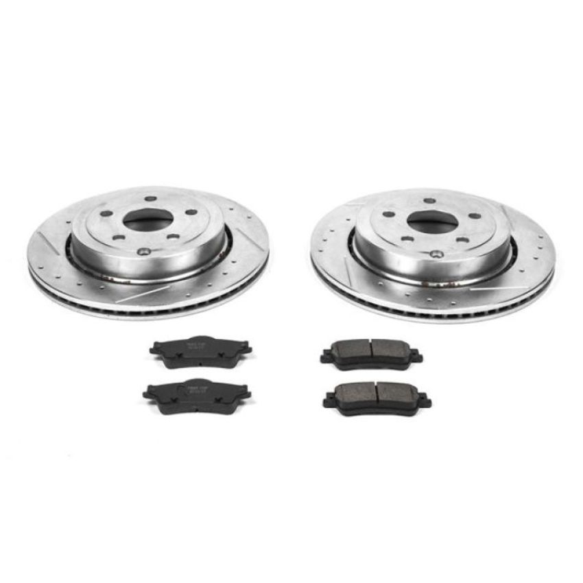 PowerStop K5528 Z23 Daily Driver Carbon-Fiber Ceramic Brake Pad and Drilled & Slotted Rotor Kit