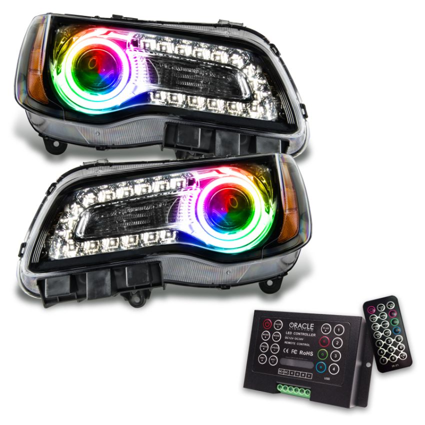Oracle Lighting 7729-333 SMD Pre-Assembled Headlights, Non-HID, Black Bezel, ColorSHIFT(tm) 2.0