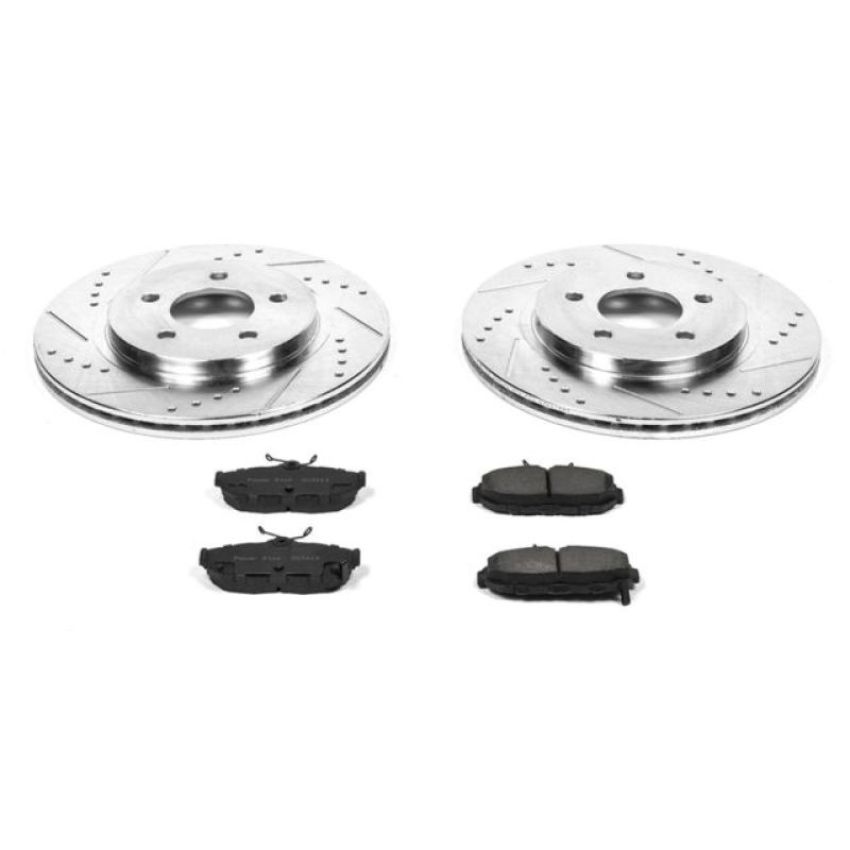 PowerStop K4749 Z23 Daily Driver Carbon-Fiber Ceramic Brake Pad and Drilled & Slotted Rotor Kit