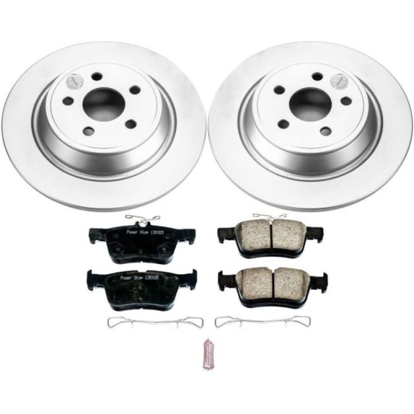 PowerStop CRK7144 Genuine Geomet Coated Rotor and Low-Dust Ceramic Brake Pad Kit