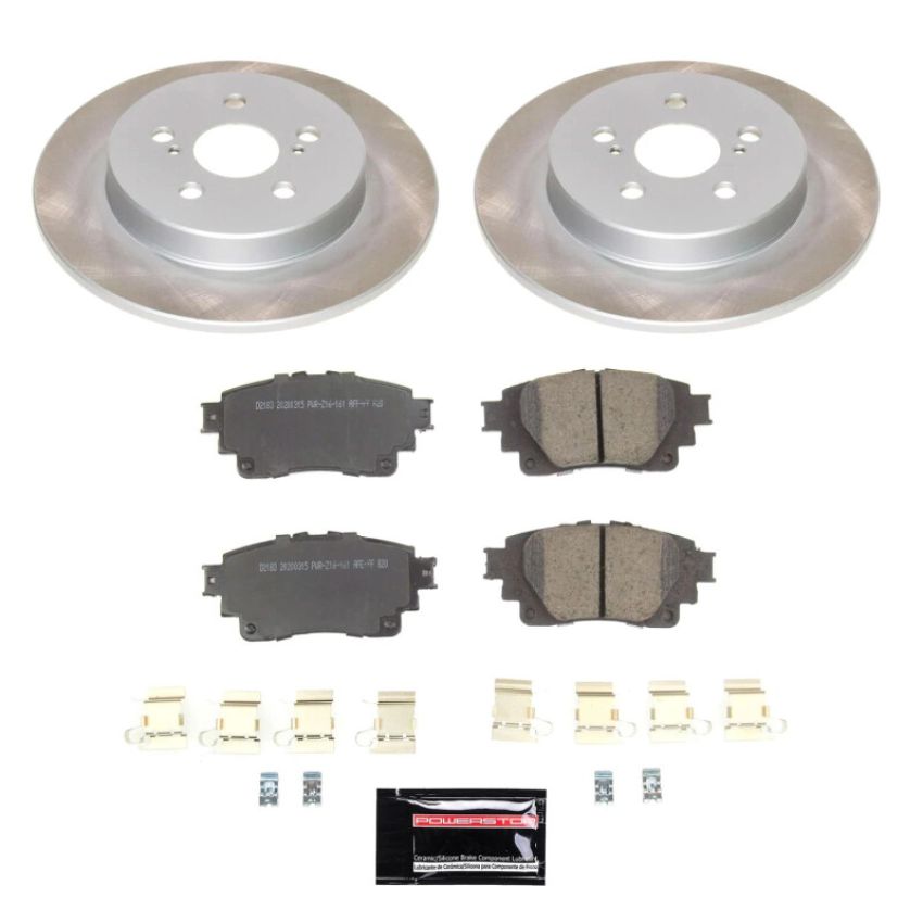 PowerStop SC8336 Semi-Coated Rotor and Low-Dust Ceramic Brake Pad Kit