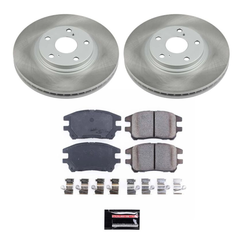 PowerStop SC1146 Semi-Coated Rotor and Low-Dust Ceramic Brake Pad Kit