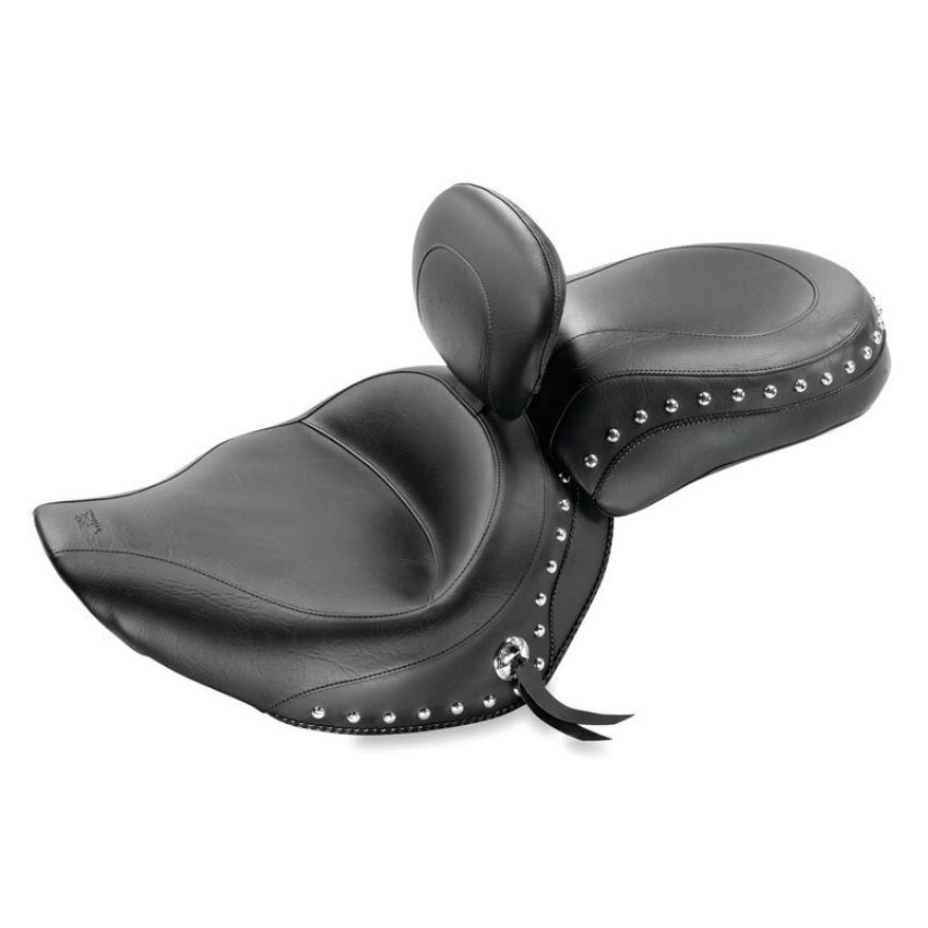 Mustang Motorcycle 79452 Mustang 06-15 Yamaha Roadliner, Stratoliner Wide Touring Solo Seat w/Driver Backrest Studs - Black