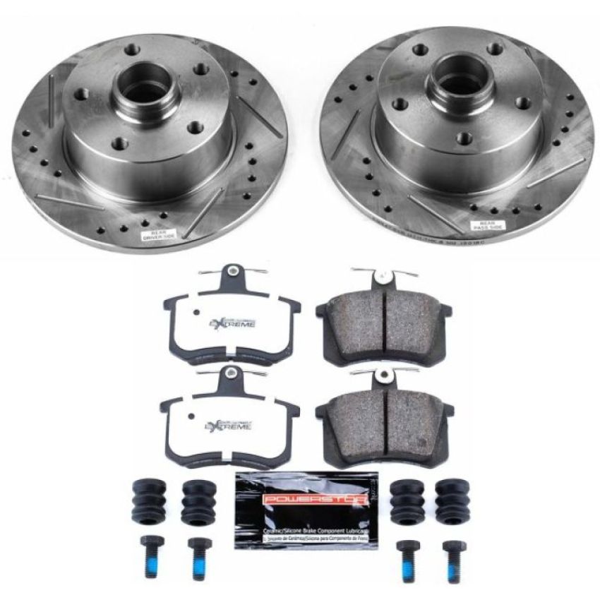 PowerStop K588-26 Z26 Street Performance Ceramic Brake Pad and Drilled & Slotted Rotor Kit