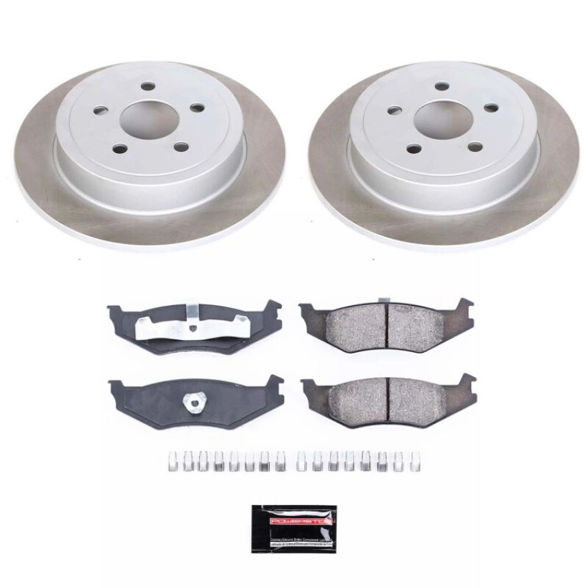 PowerStop SC1687 Semi-Coated Rotor and Low-Dust Ceramic Brake Pad Kit