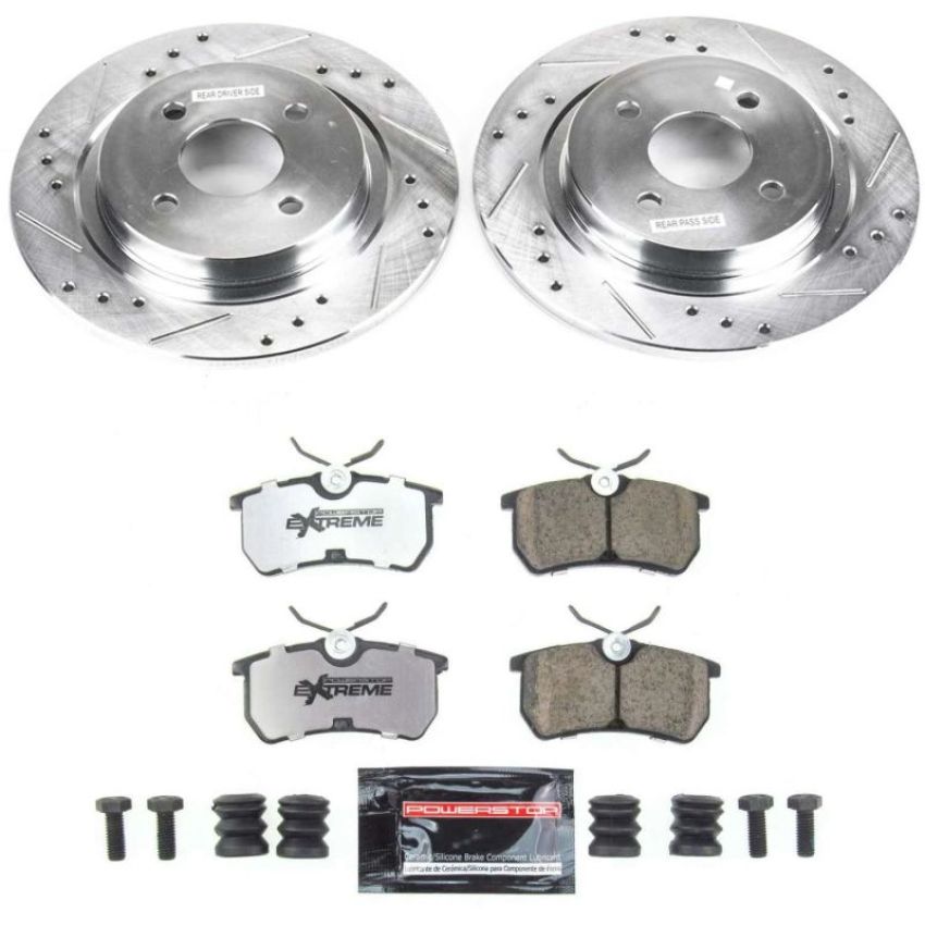 PowerStop K1376-26 Z26 Street Performance Ceramic Brake Pad and Drilled & Slotted Rotor Kit