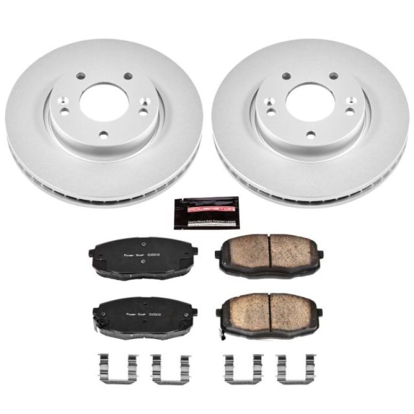 PowerStop CRK5366 Genuine Geomet Coated Rotor and Low-Dust Ceramic Brake Pad Kit