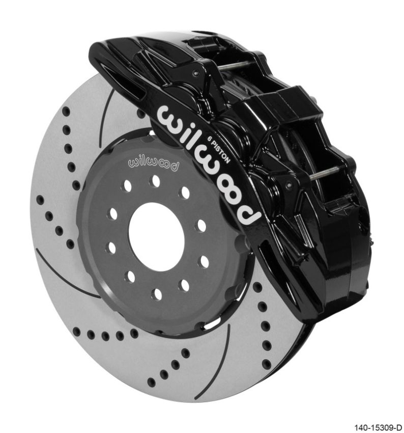 Wilwood 140-15309-D SX6R Front Brake Kit 14in SRP Slotted/Drilled Black 05-13 Chevy Corvette