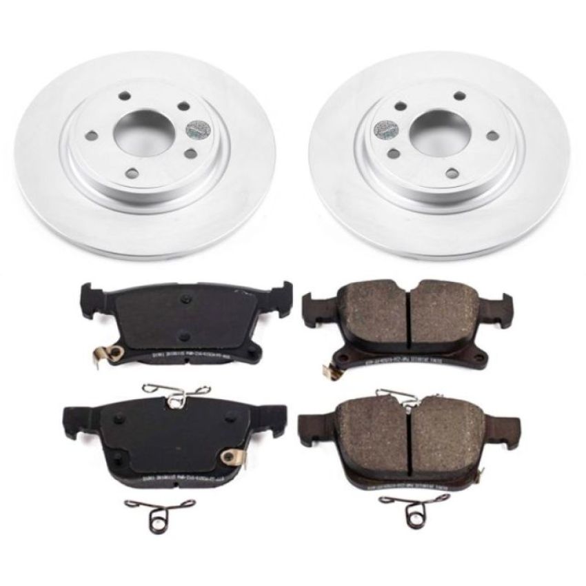 PowerStop CRK7845 Genuine Geomet Coated Rotor and Low-Dust Ceramic Brake Pad Kit