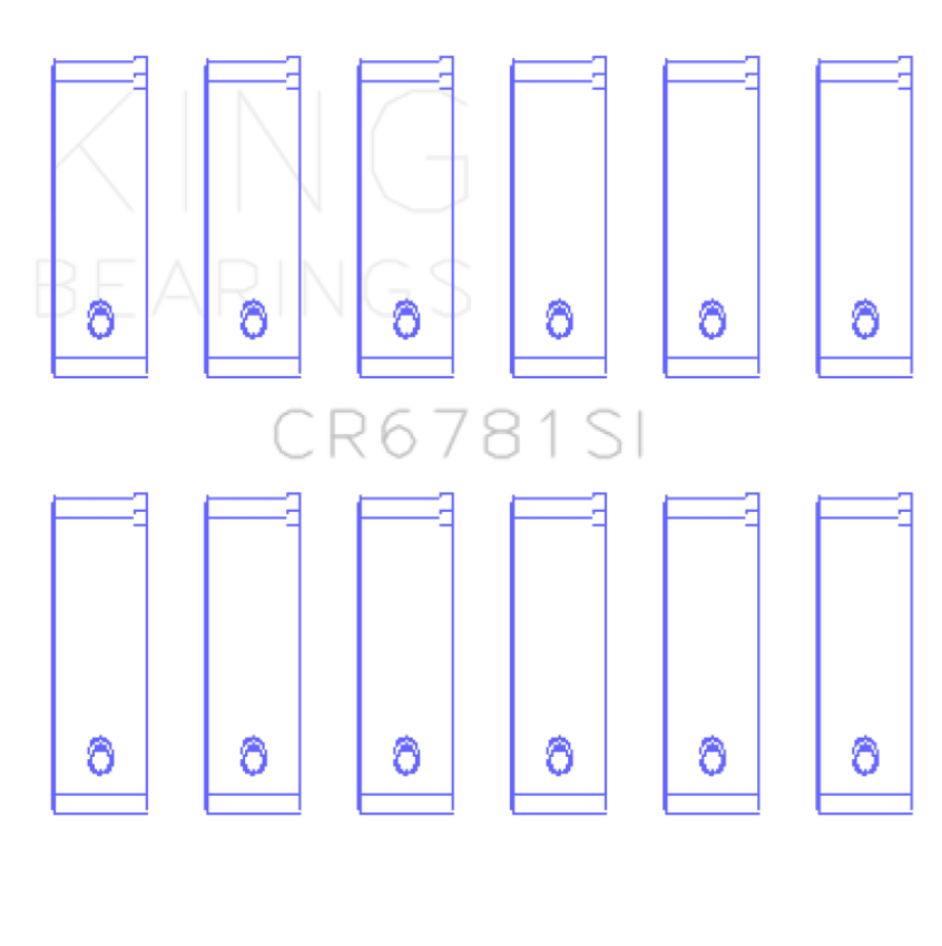 King Engine Bearings CR6781SI0.75 Chrysler 2.7L (Od+.002in) (Size +0.75mm) Connecting Rod Bearing Set