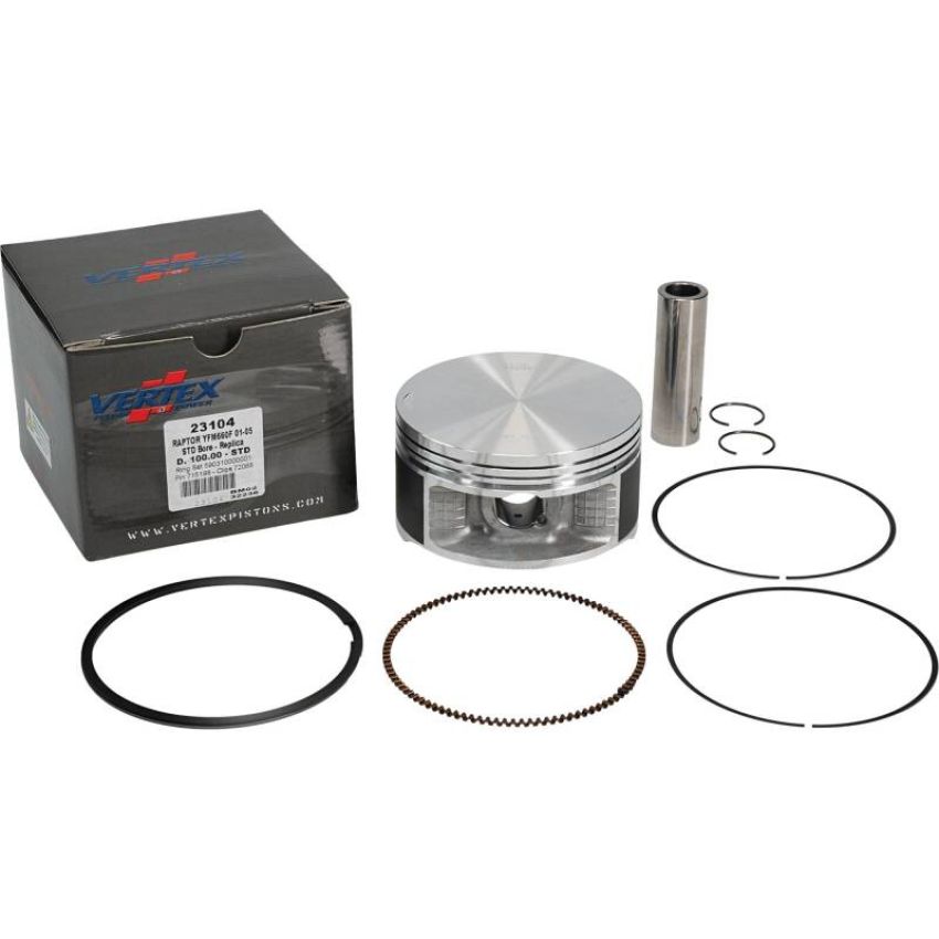 Vertex Pistons 23104 Vertex Piston 02-08 Yamaha YFM 660 F Grizzly 4x4 660cc Cast Replica Piston Kit
